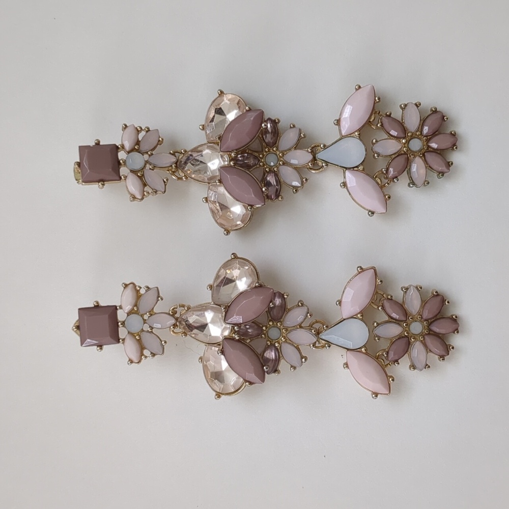 4" Pink & Mauve Gemstone Earrings